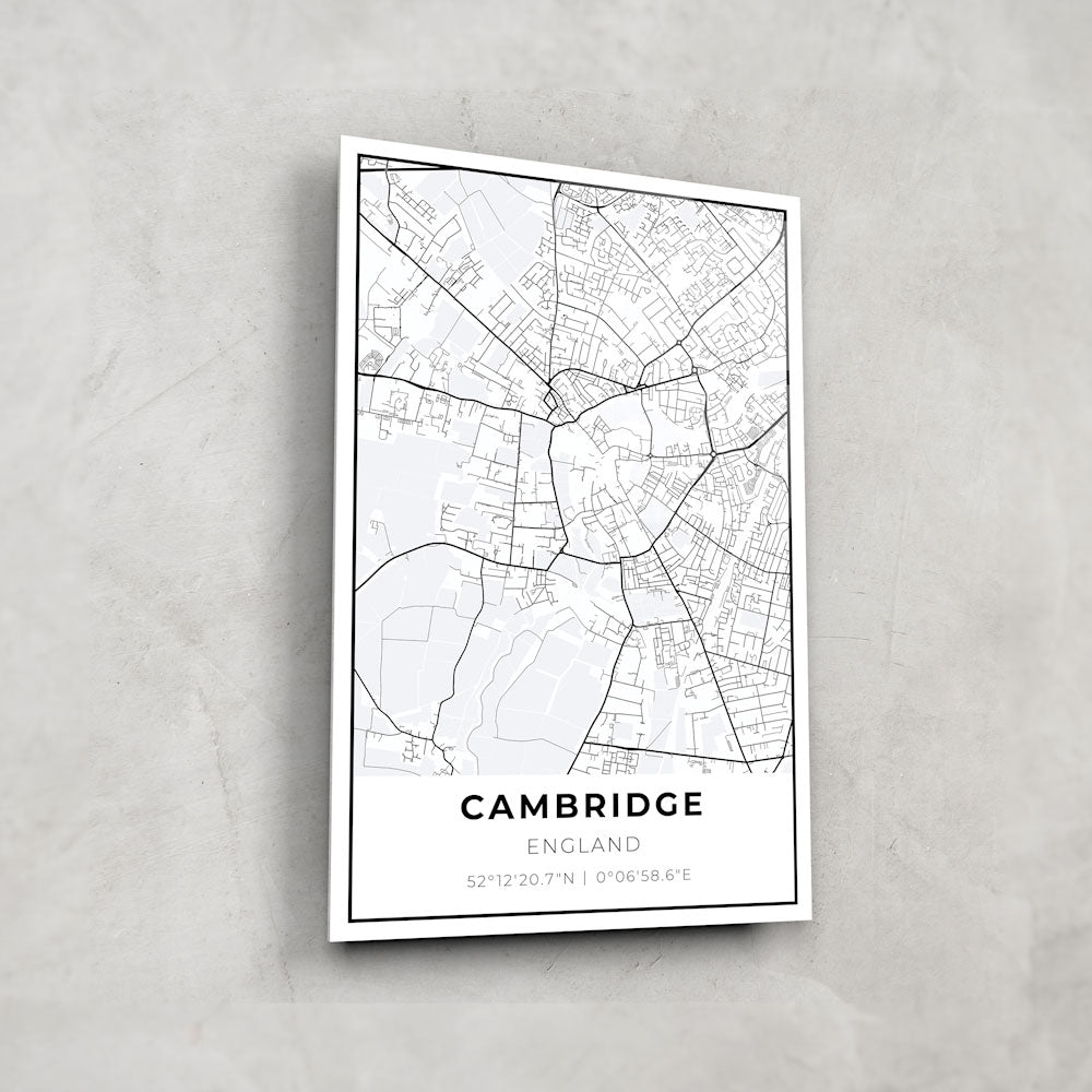 Cambridge Map - Glass Wall Art