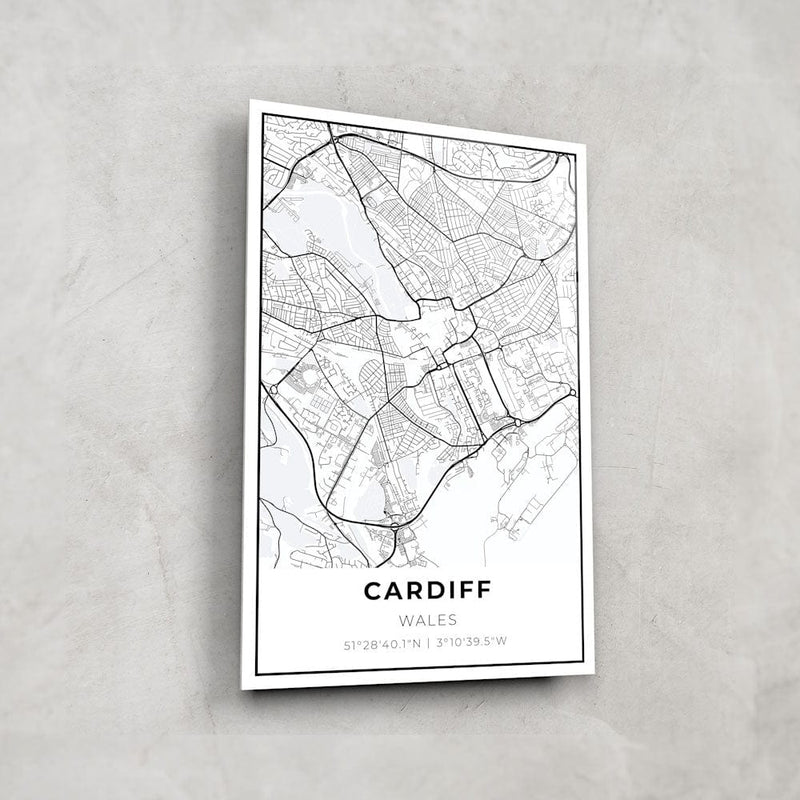 Artronauts Posters, Prints, & Visual Artwork Cardiff Map - Glass Wall Art
