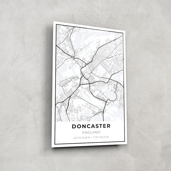 Doncaster Map Glass Art - Glass Wall Art