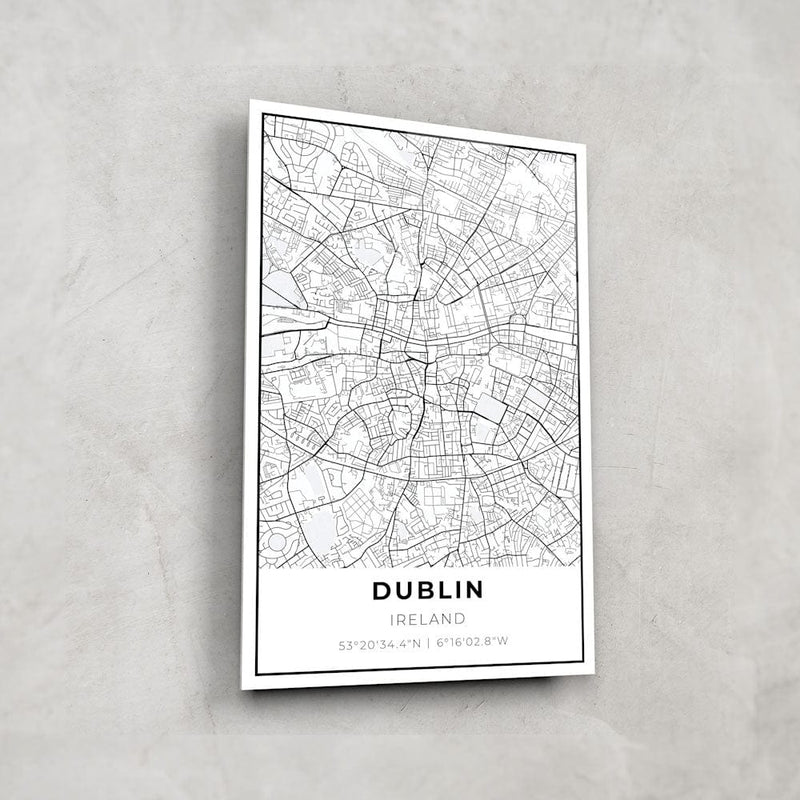 Artronauts Posters, Prints, & Visual Artwork Dublin Map - Glass Wall Art