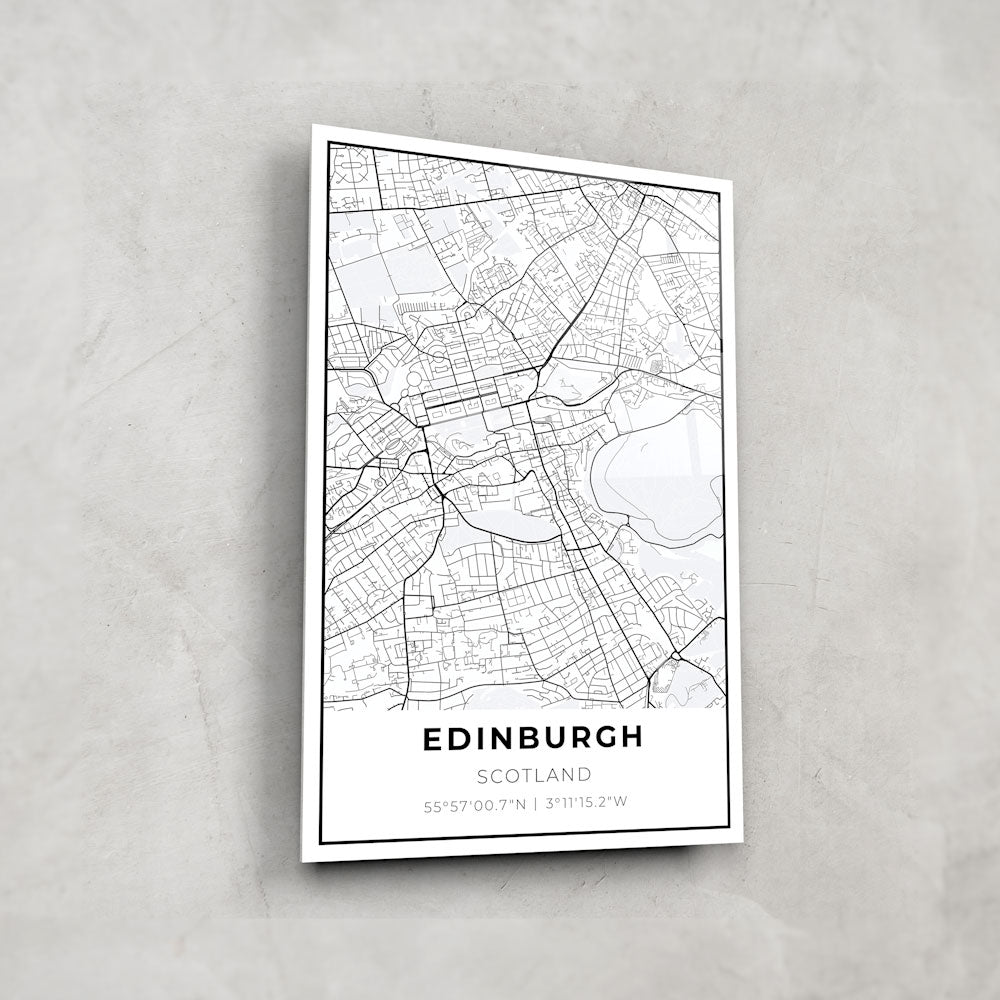 Edinburgh Map Glass Art