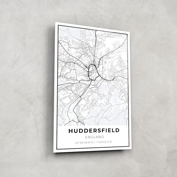 Huddersfield Map - Glass Art