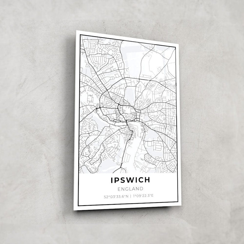 Artronauts Posters, Prints, & Visual Artwork Ipswich Map - Glass Art