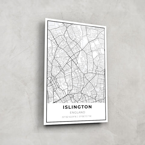 Islington Map - Glass Art
