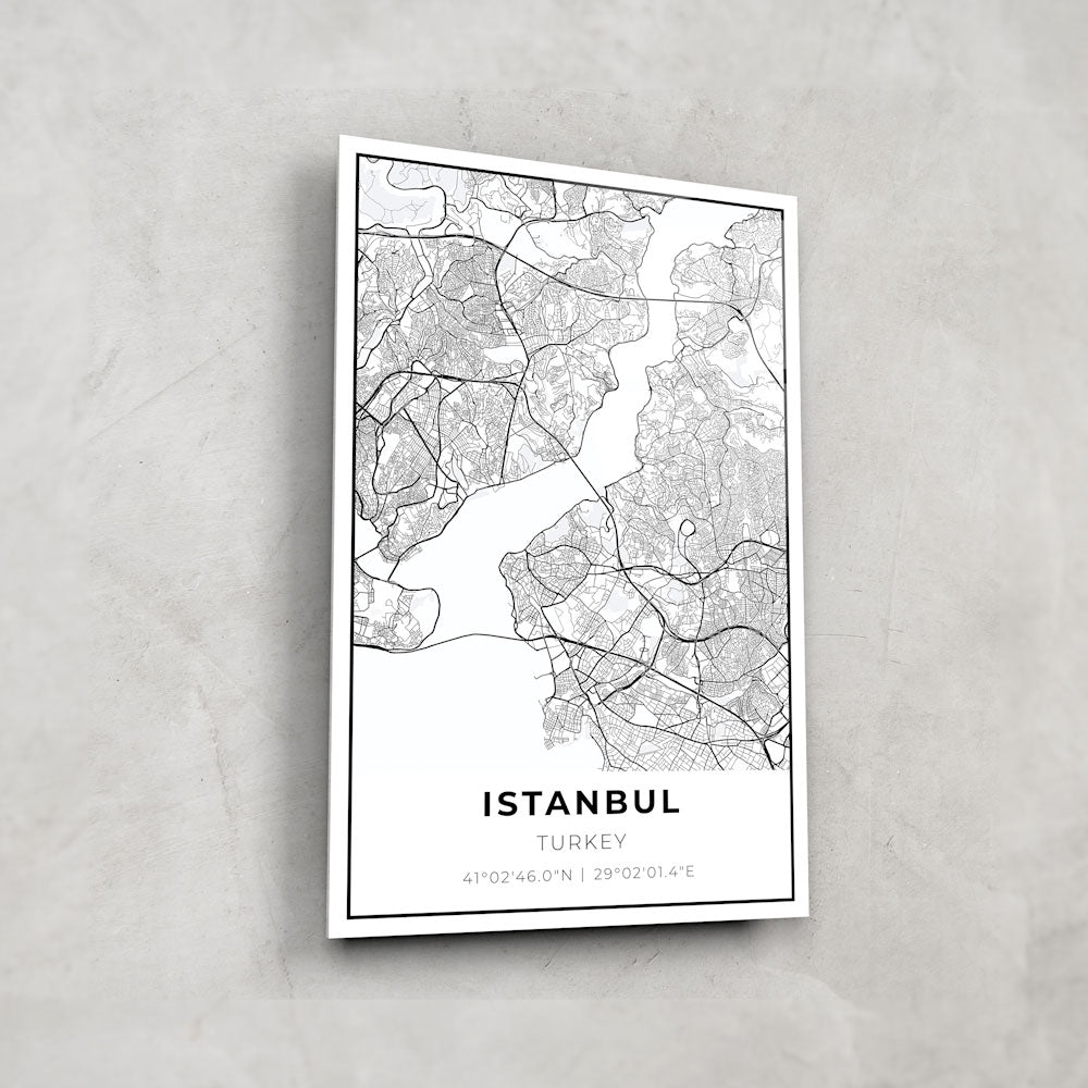 Istanbul Map - Glass Art