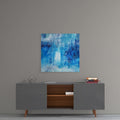 Artronauts Art Glass Print Blue Abstract Square