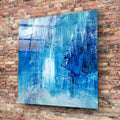 Artronauts Art Glass Print Blue Abstract Square