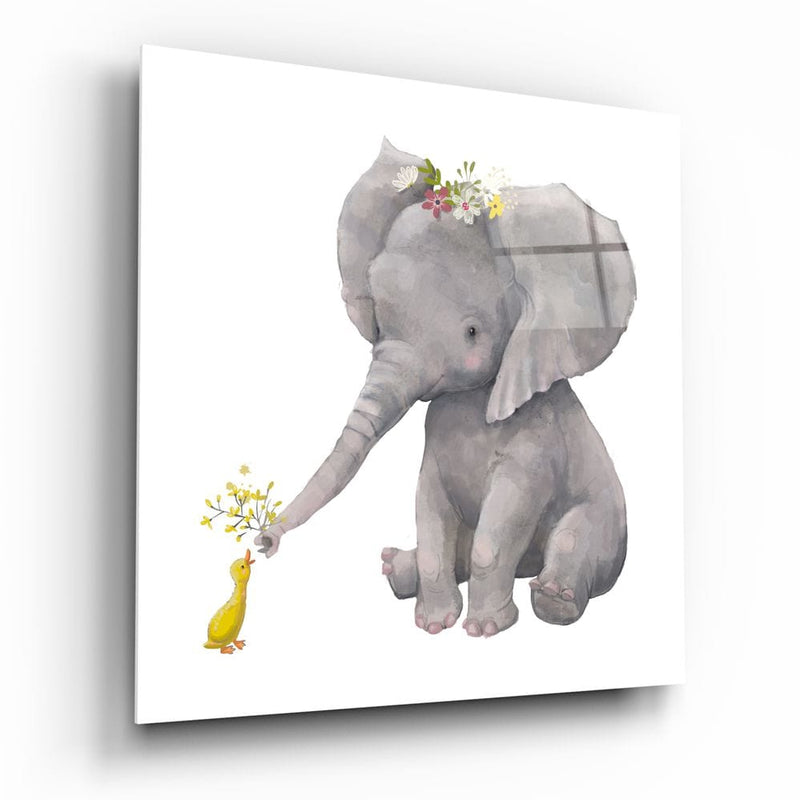 Artronauts Glass Print Elephant and Duck