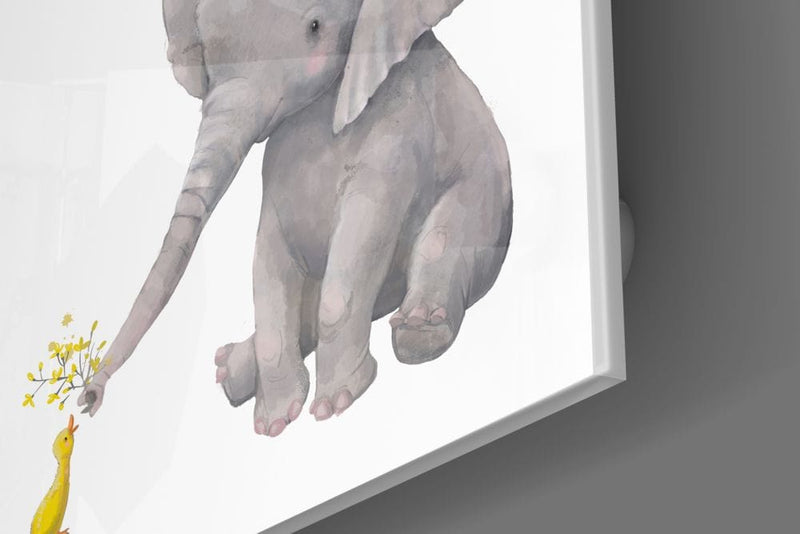 Artronauts Glass Print Elephant and Duck