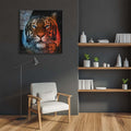 Artronauts Art Glass Print Blue Red Tiger