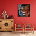 Artronauts Art Glass Print Blue Red Tiger