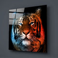 Artronauts Art Glass Print Blue Red Tiger