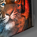 Artronauts Art Glass Print Blue Red Tiger
