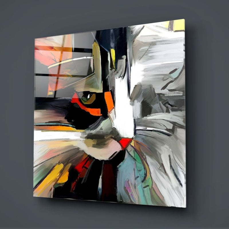 Artronauts Art Glass Print Cat Abstract
