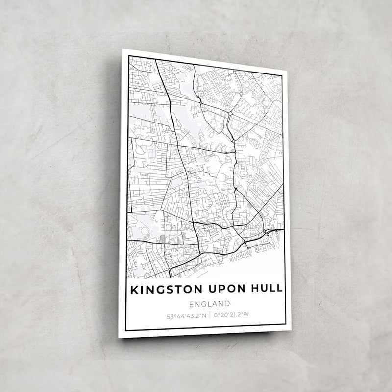 Artronauts Posters, Prints, & Visual Artwork Kingston-upon-Hull Map - Glass Wall Art
