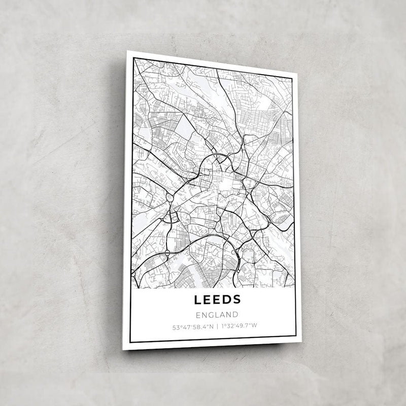 Artronauts Posters, Prints, & Visual Artwork Leeds Map - Glass Wall Art