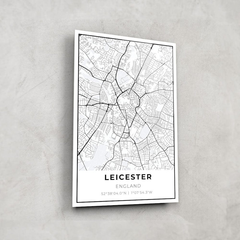 Artronauts Posters, Prints, & Visual Artwork Leicester Map - Glass Wall Art