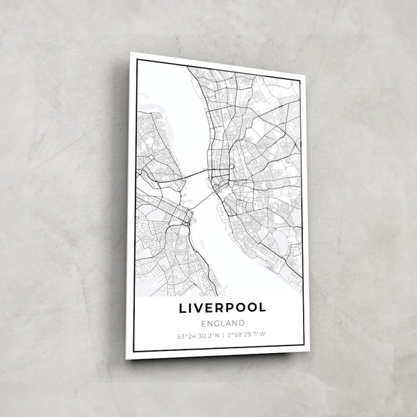 Liverpool Map- Glass Wall Art