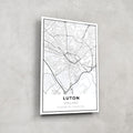 Artronauts Posters, Prints, & Visual Artwork Luton Map - Glass Wall Art