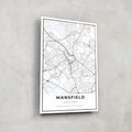 Artronauts Posters, Prints, & Visual Artwork Mansfield Map - Glass Wall Art