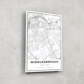 Artronauts Posters, Prints, & Visual Artwork Middlesbrough Map - Glass Wall Art