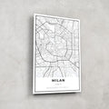 Artronauts Posters, Prints, & Visual Artwork Milan Map - Glass Wall Art