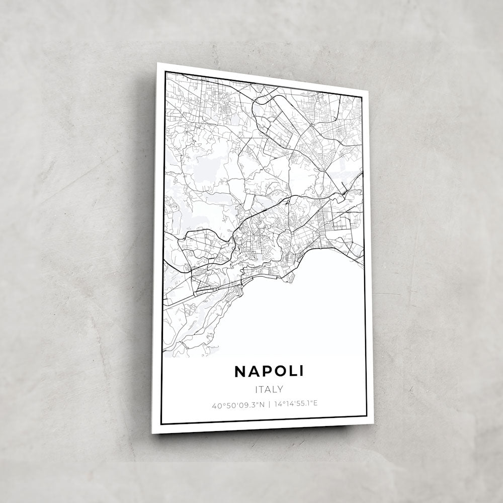 Napoli Map Glass Art - Glass Wall Art