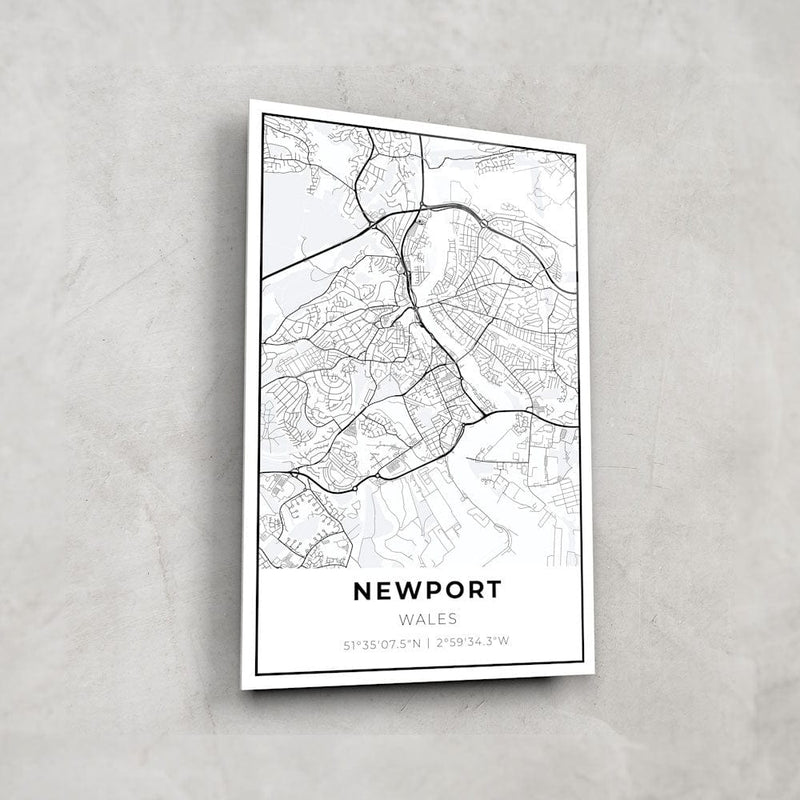 Artronauts Posters, Prints, & Visual Artwork Newport Map - Glass Wall Art
