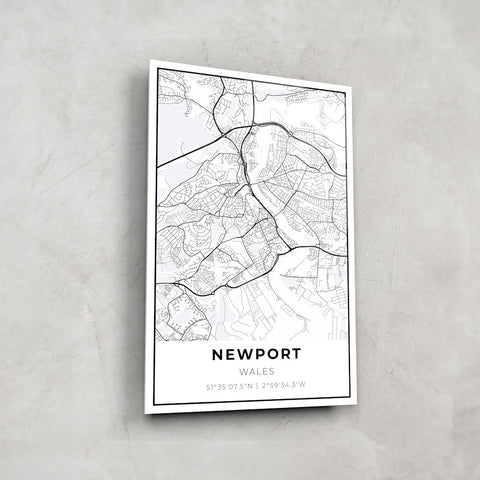 Newport Map - Glass Wall Art