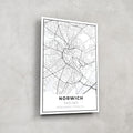 Artronauts Posters, Prints, & Visual Artwork Norwich Map - Glass Wall Art