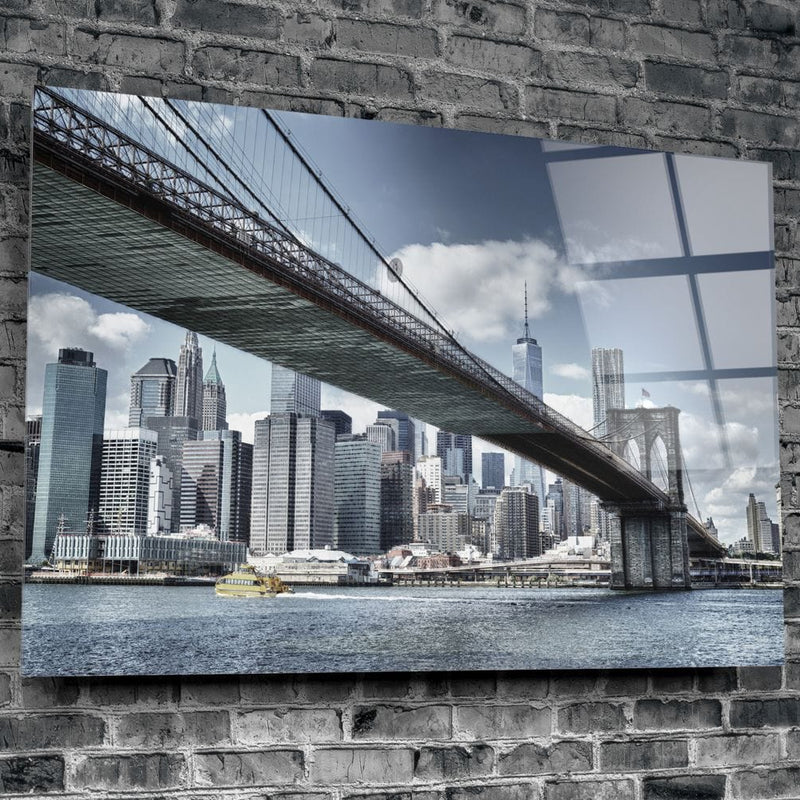 Artronauts Glass Print Brooklyn Bridge