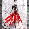 Artronauts Glass Print Woman Painting Red