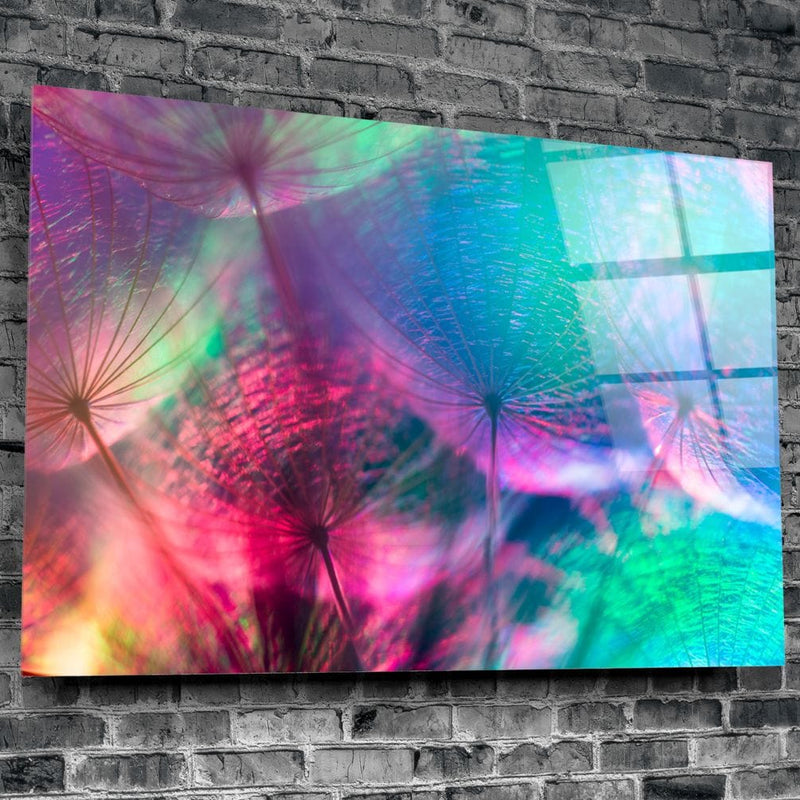 Artronauts Glass Print Colourful Dandelion
