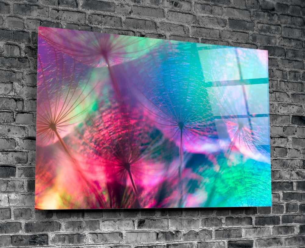 Artronauts Glass Print Colourful Dandelion