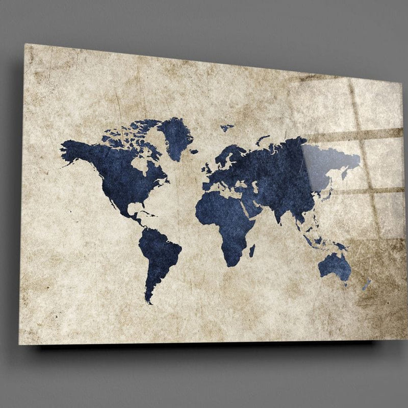 Artronauts Art Clearance T. Beige & Blue World Map