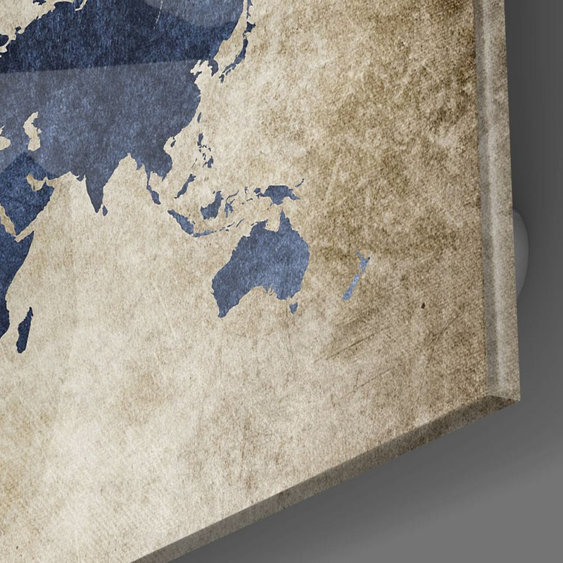 Artronauts Art Clearance T. Beige & Blue World Map