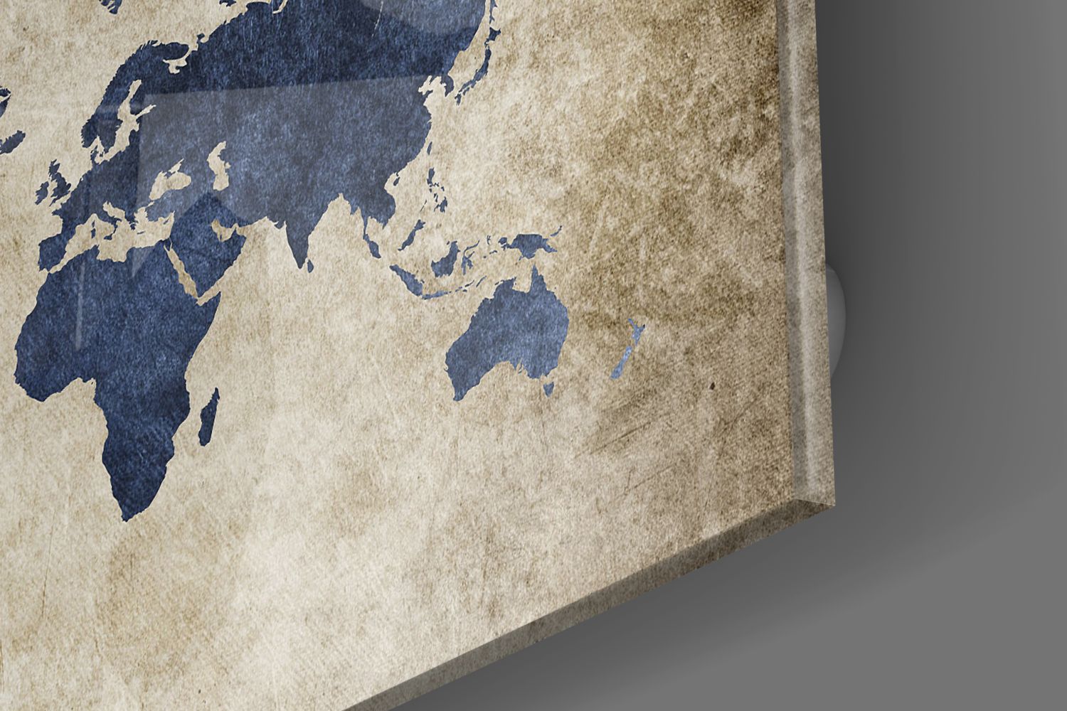 Beige & Blue World Map