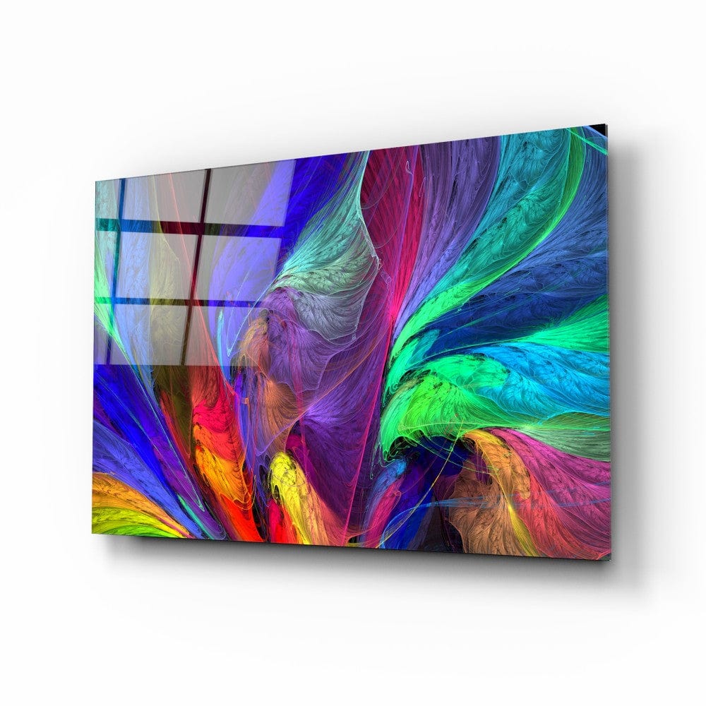 Abstract Colorful Fractals Glass Wall Art | Artronauts