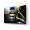 Artronauts Art Glass Print Yellow Lips