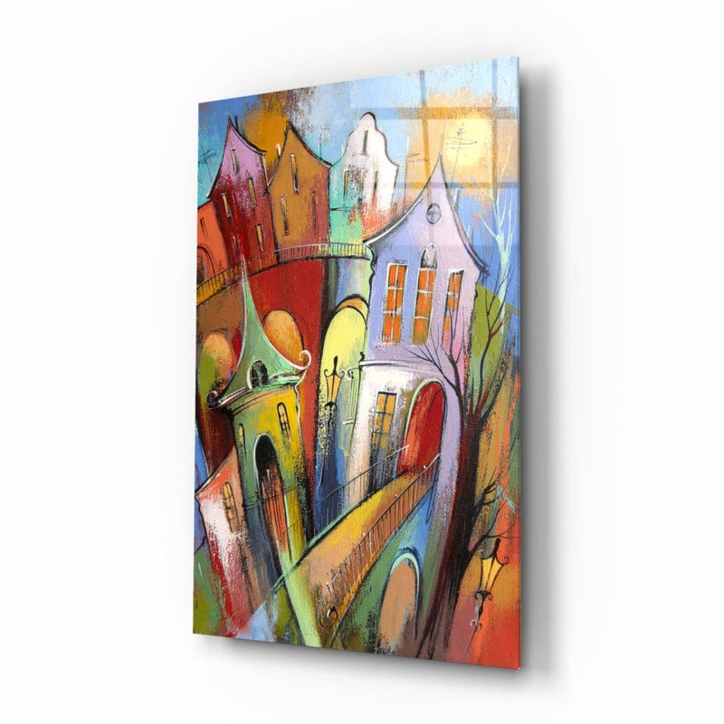 Artronauts Art Glass Print Colourful Town II