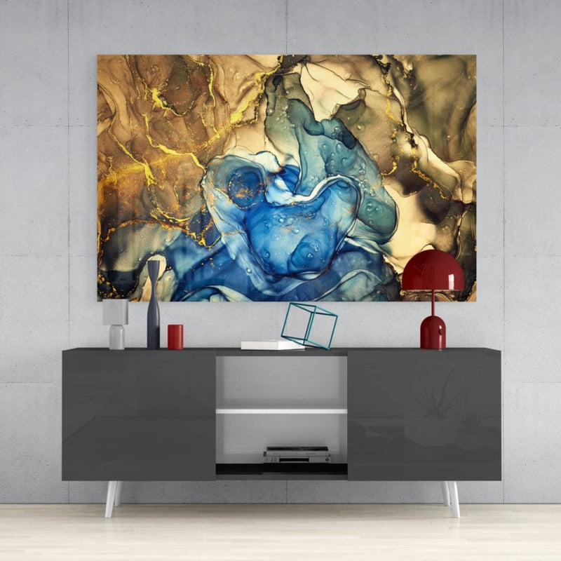Artronauts Art Clearance T. Abstract Blue & Gold Marble Design