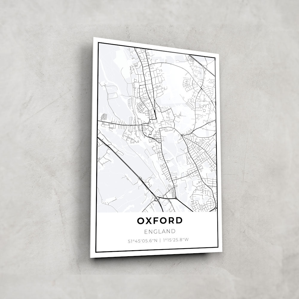 Oxford Map Glass Art - Glass Wall Art