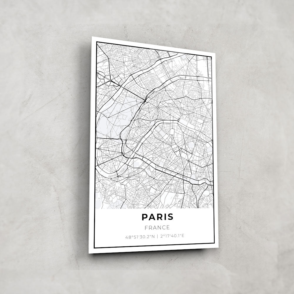 Paris Map Glass Art - Glass Wall Art