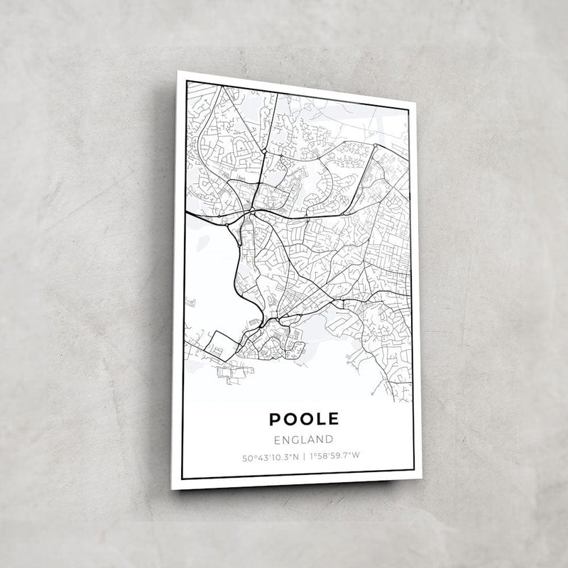 Artronauts Posters, Prints, & Visual Artwork Poole Map - Glass Wall Art