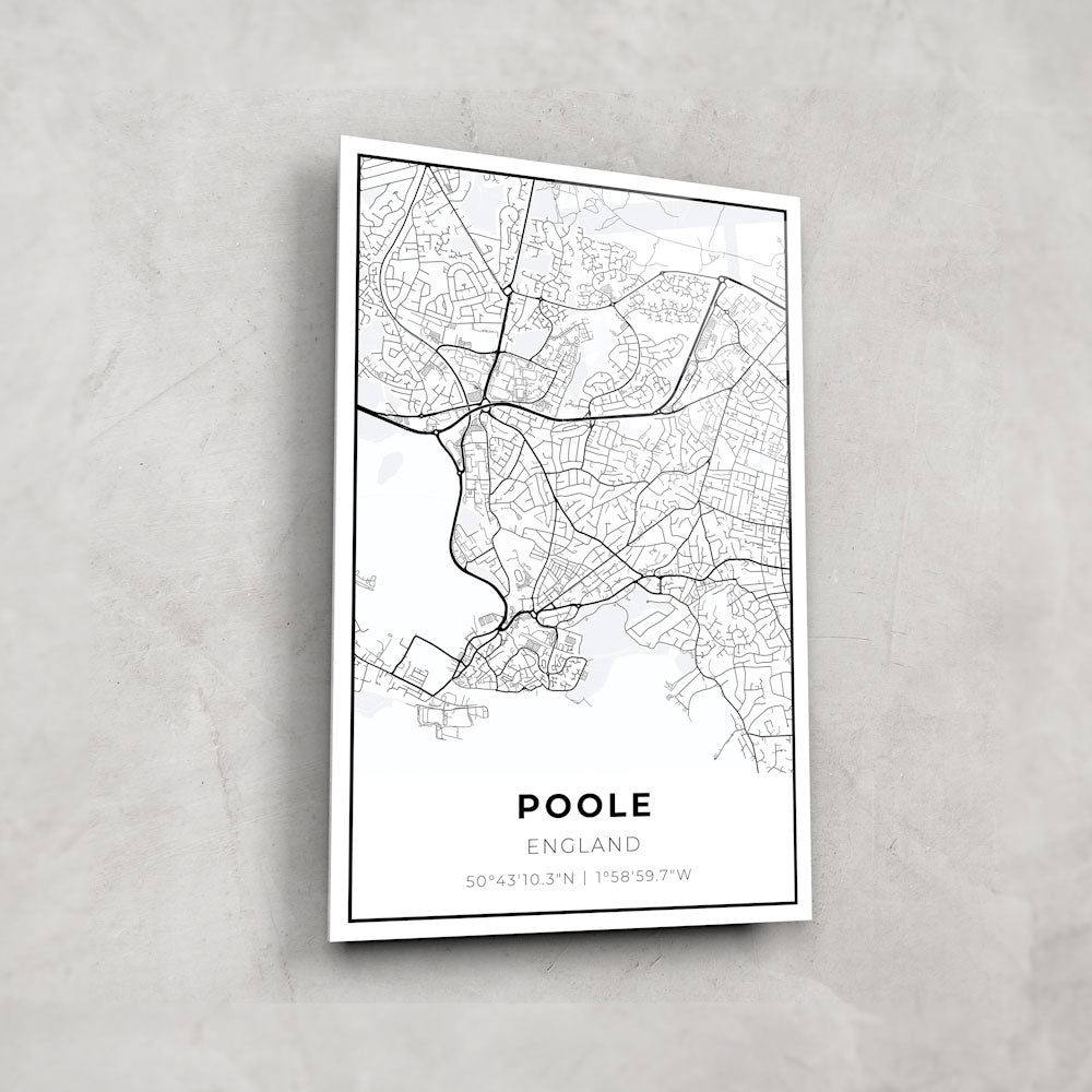 Poole Map - Glass Wall Art