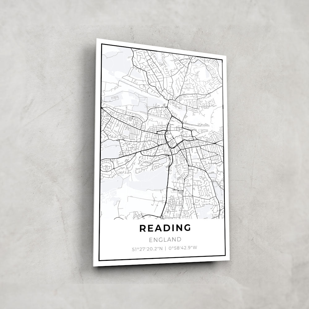 Reading Map - Glass Wall Art