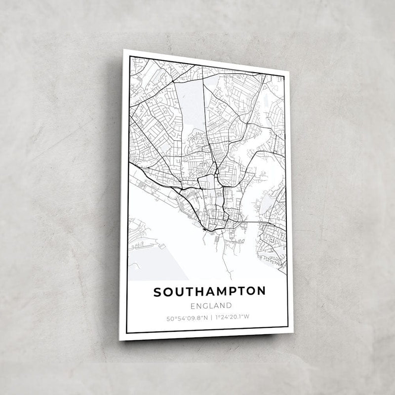 Artronauts Posters, Prints, & Visual Artwork Southampton Map - Glass Wall Art