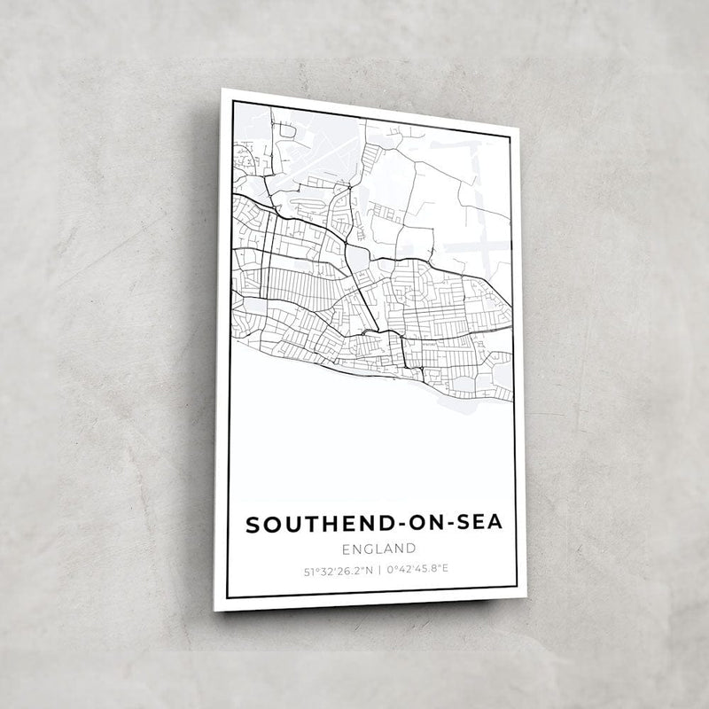 Artronauts Posters, Prints, & Visual Artwork Southend-on-Sea Map - Glass Wall Art