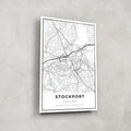 Artronauts Posters, Prints, & Visual Artwork Stockport Map - Glass Wall Art