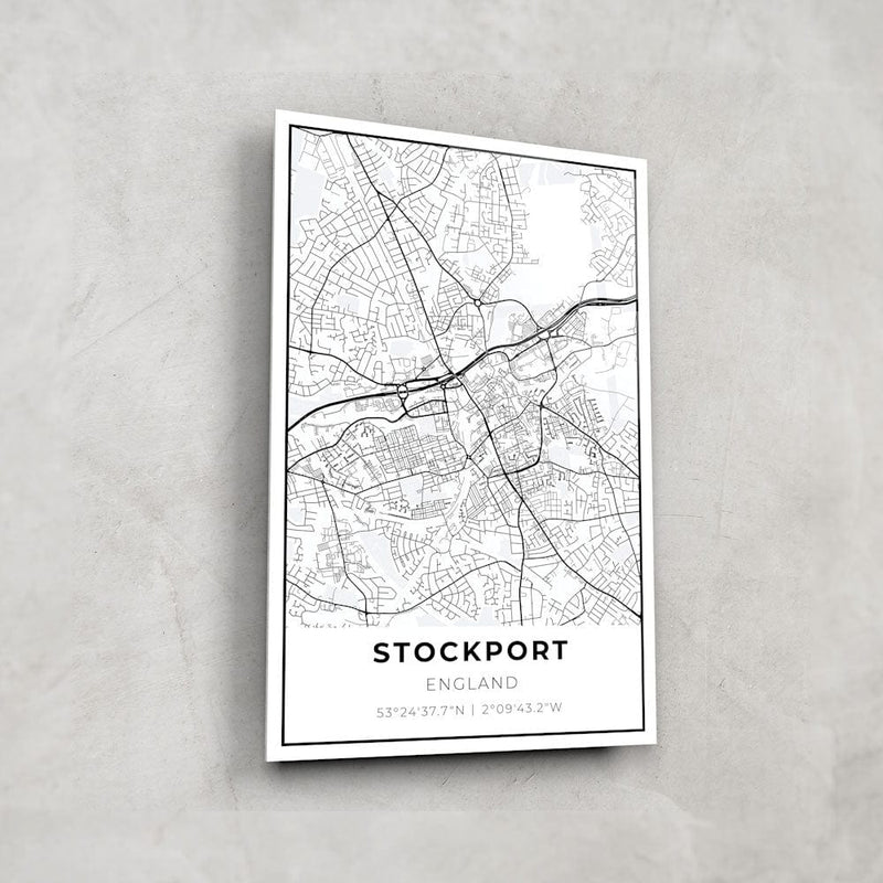 Artronauts Posters, Prints, & Visual Artwork Stockport Map - Glass Wall Art